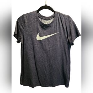 Nike Dri-FIT Heathered Black Crew Neck T-Shirt, Medium